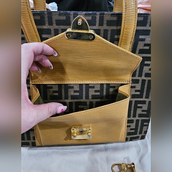 Fendi Brown and Tan Tote with Gold Hardware - Picture 3 of 6